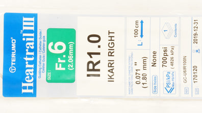 Terumo GC-U6IR100N Heartrail III Guidung Cath. IR1.0 Ikari Right 6Fr x 100cm (x)
